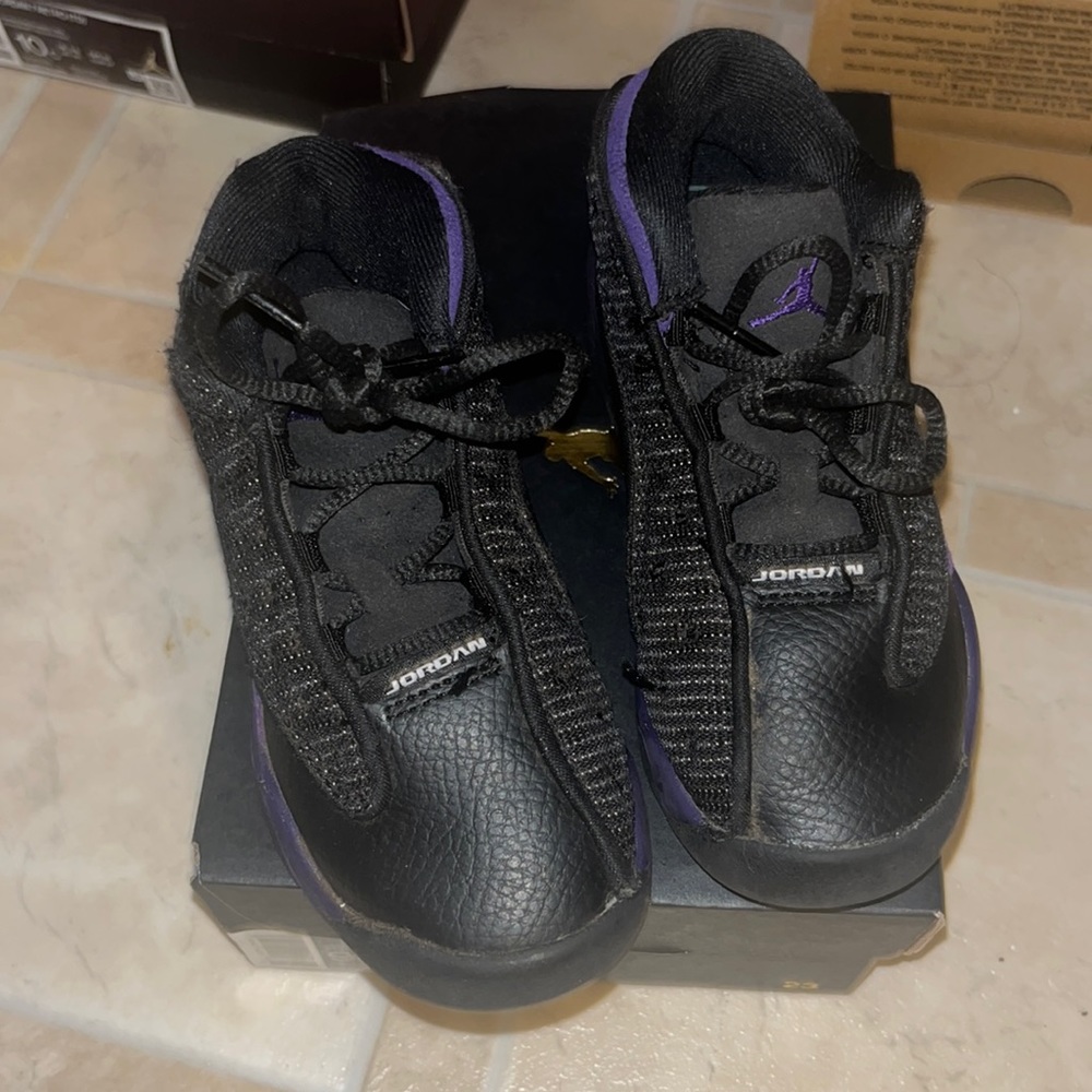 Purpled and Black Toddler Jordans